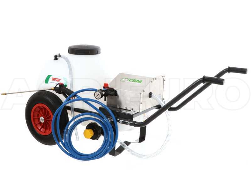 Kit Akku-Spr&uuml;hpumpenmodul Comet CBM 1200 HP und Wagen mit 120 l Tank
