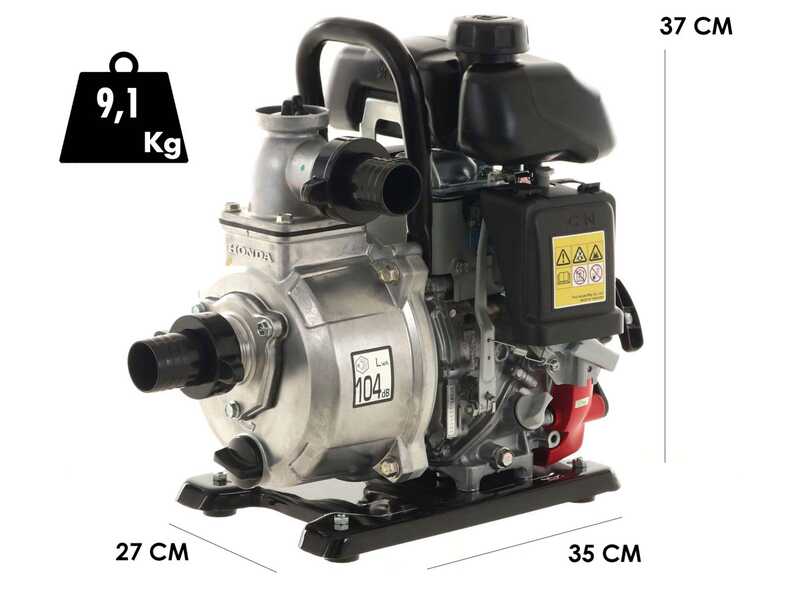 Selbstansaugende Benzin Gartenpumpe Honda WX15T, 40 mm Anschl&uuml;sse