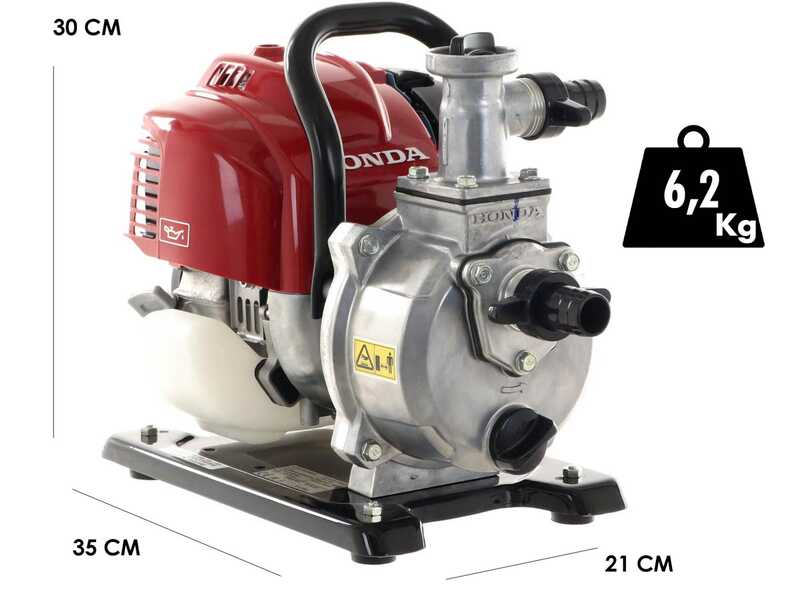 Selbstansaugende Benzin Gartenpumpe Honda WX10T, 25 mm Anschl&uuml;sse