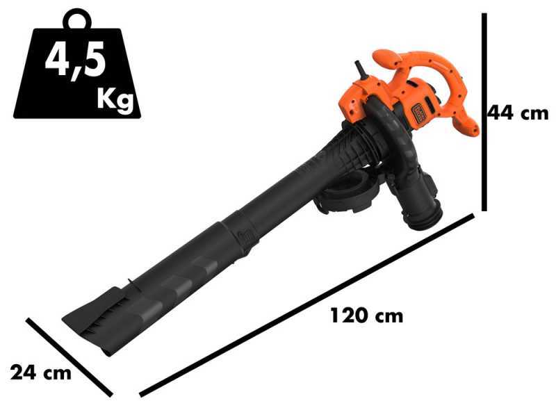 Black+Decker 2600 W Gebläsesauger Mit 40 Liter Sack – 3-in-1 Als Bläser, Sauger & Häcksler Für Gartenabfälle