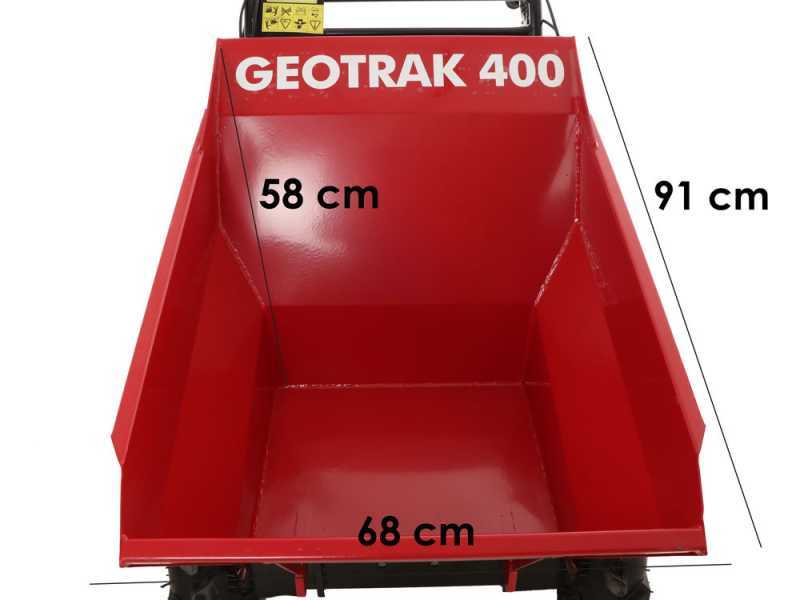GeoTech Pro Motorschubkarre GEOTRAK 400 - Kippmulde 400 kg - 4 Antriebsr&auml;der
