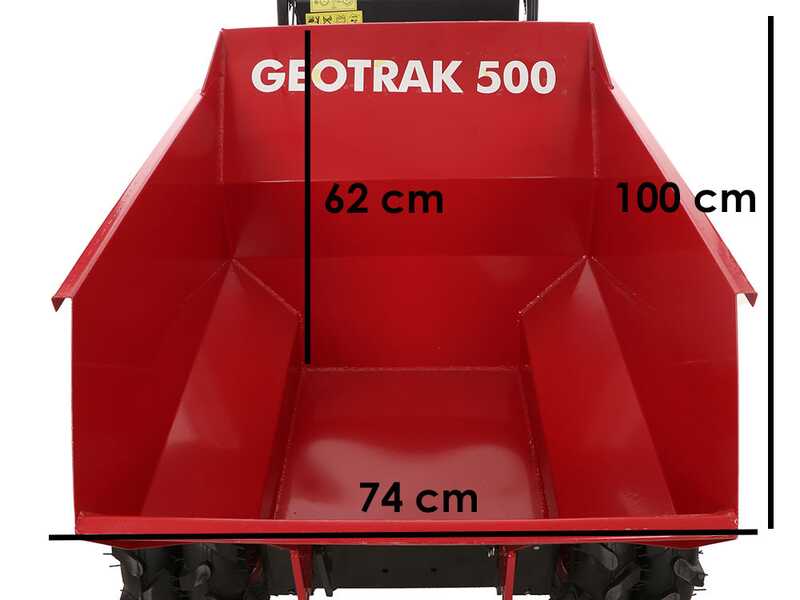GeoTech Pro GEOTRAK 500 - Motorschubkarre - Kippmulde 500 kg - Allradantrieb