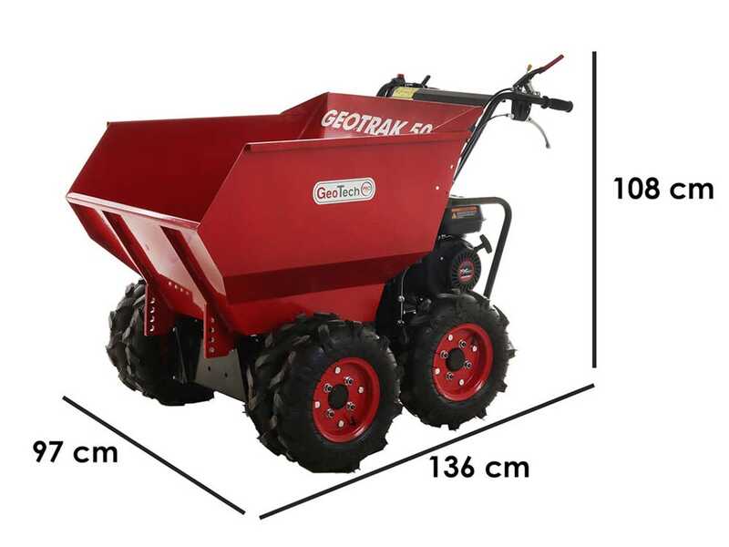 GeoTech Pro GEOTRAK 500 - Motorschubkarre - Kippmulde 500 kg - Allradantrieb