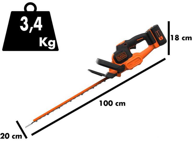 Akku Heckenschere Black+Decker BCHTS3625L1 - 36V 2,5 Ah - Schwert 55cm