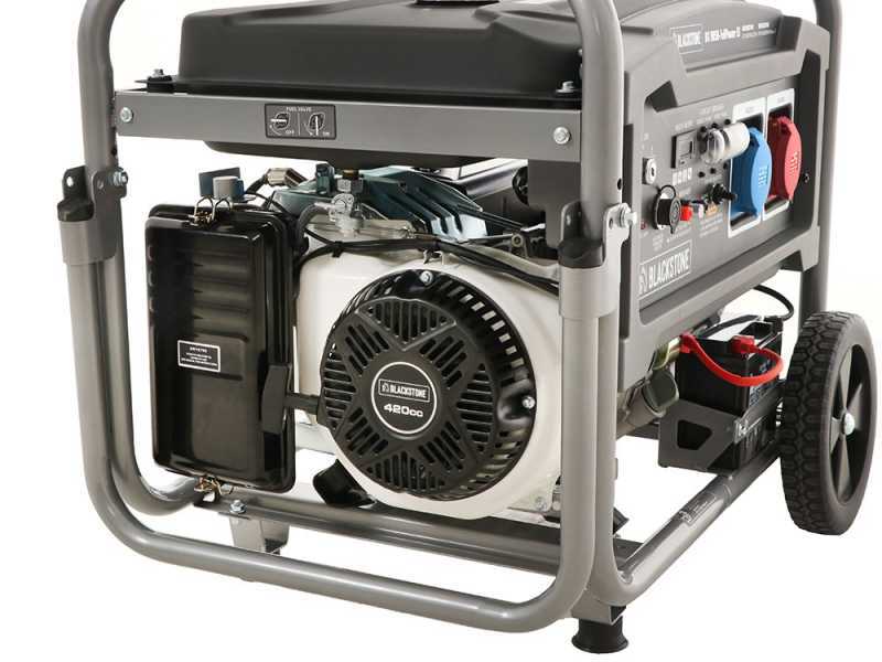 Blackstone BG 9050 - Benzin-Stromerzeuger mit R&auml;dern und AVR-Regelung  6.6 kW - Dauerleistung 6 kW Full-Power + ATS