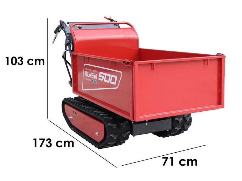 Raupendumper BLUE BIRD Transporter 500 H - Ausziehbare Mulde mit 500 kg Tragf&auml;higheit
