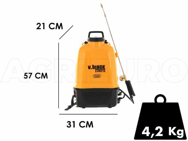 Elektrische R&uuml;ckenspritze Volpi L16 V-Black E-PRO16 mit Lithium-Batterie 12V