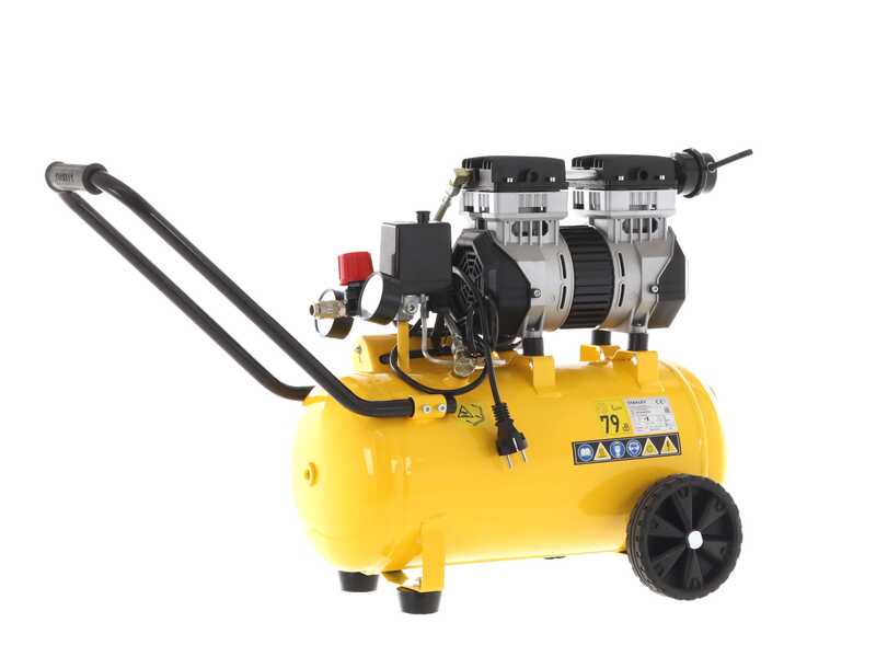 Stanley DST 150/8/50 SXCMS1350HE - Elektrischer Kompressor mit Wagen - 50 Liter oilless - leise