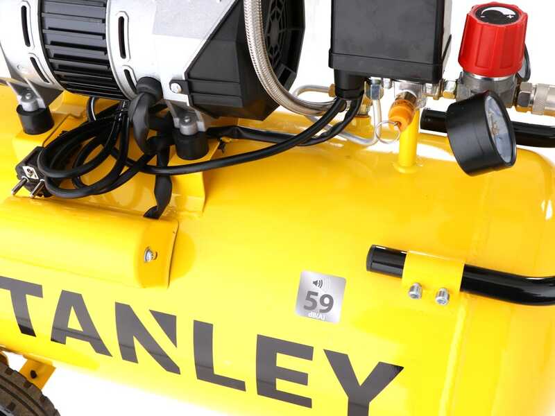 Stanley DST 150/8/50 SXCMS1350HE - Elektrischer Kompressor mit Wagen - 50 Liter oilless - leise