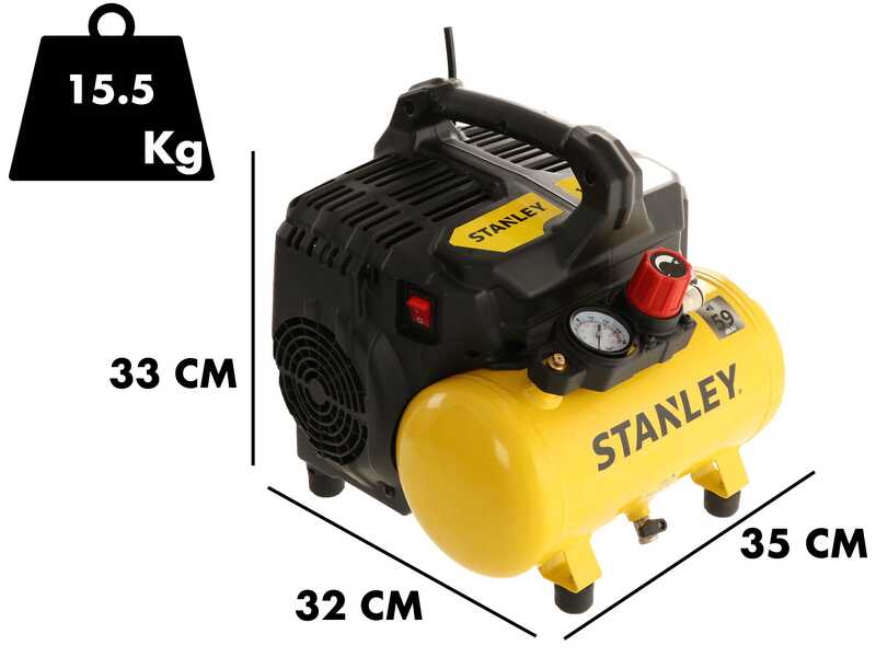 STANLEY DST 100/8/6 - Kompakter mobiler Kompressor  - 1HP - 6 l