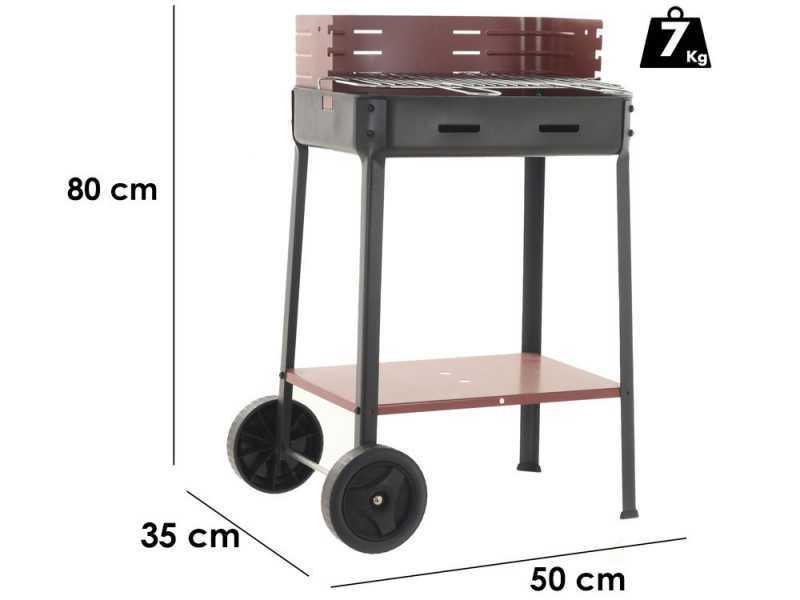Mille Flavia c/r 45 - Handgefertigter Eisen-Holzkohlegrill - 45,5x29,5cm