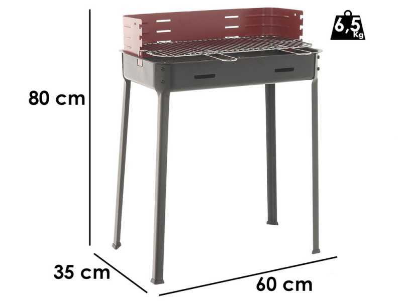 Mille Flavia s/r 55 - Handgefertigter Eisen-Holzkohlegrill - 55,5x29,5cm