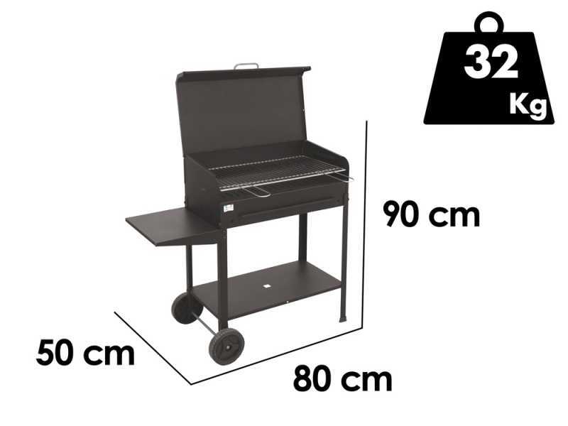 Seven Italy Etna - Handgefertigter Eisen-Holzkohlegrill - 77,5x47cm