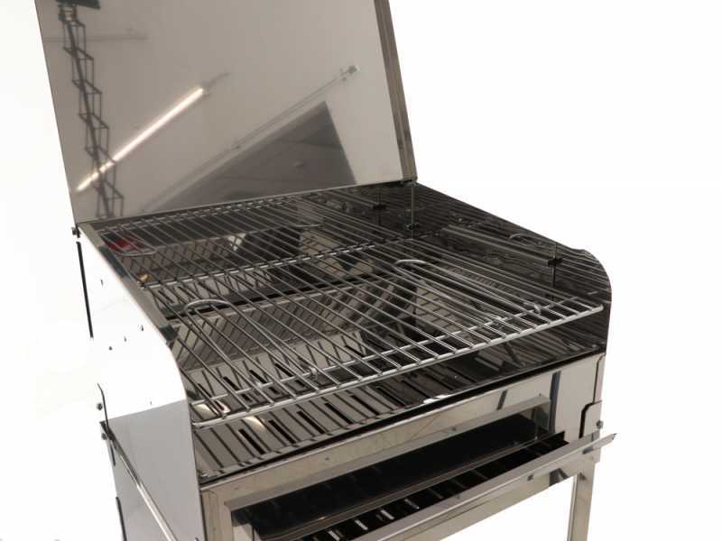 Seven Italy Achille Small - Handgefertigter Holzkohlegrill aus Edelstahl - 47,5x37cm
