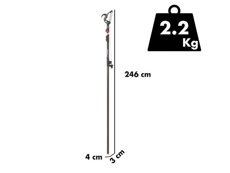 Gardena Bypass combisystem - Baumschere auf Teleskopschaft aus Aluminium -  210 bis 390 cm