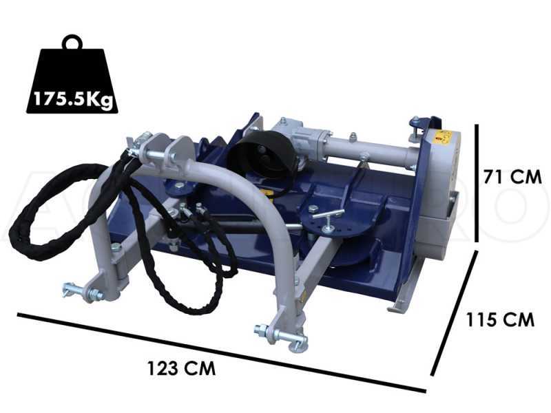 Mulcher BullMach ERMES 105 SH f&uuml;r Traktoren der leichten Baureihe mit hydraulischer Verschiebung -