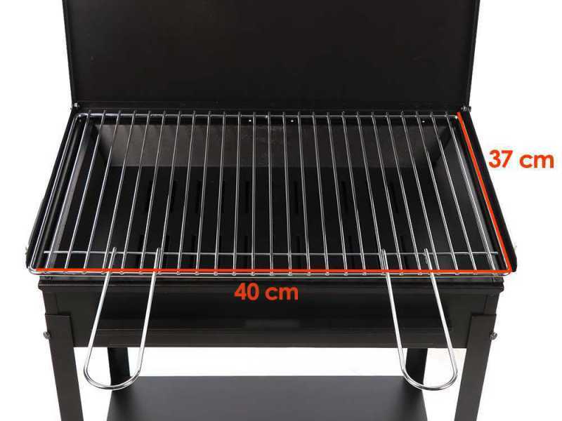 Seven Italy Stromboli Small - Handgefertigter Eisen-Holzkohlegrill - 40x28cm