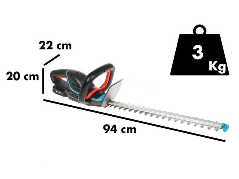 Heckenschere mit Lithium-Batterie Gardena ComfortCut P4A 50/18V-2Ah, Schwert 50 cm, &Ouml;ffnung der Z&auml;hne 20mm