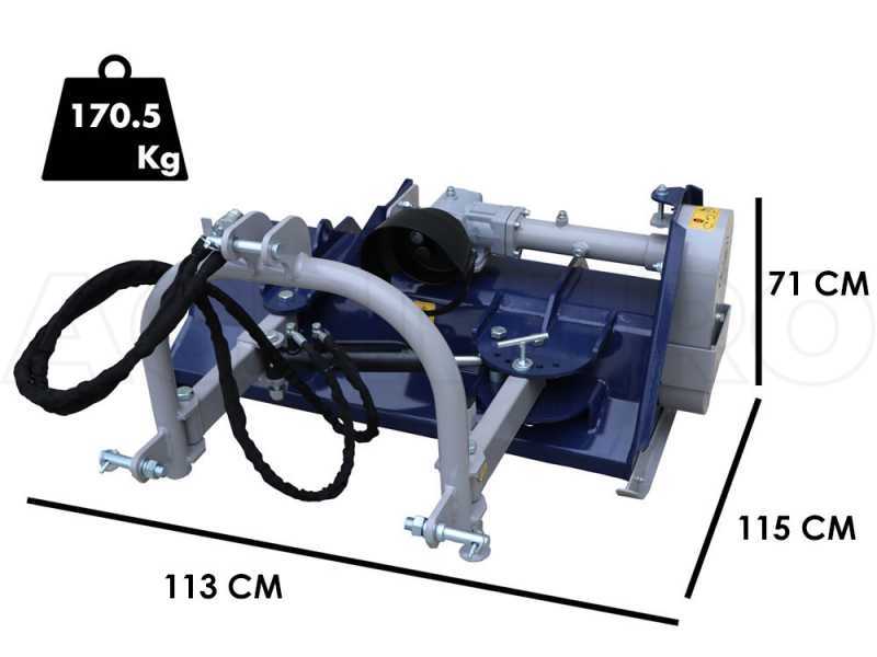 Mulcher BullMach ERMES 95 SH f&uuml;r Traktoren der leichten Baureihe mit hydraulischer Verschiebung