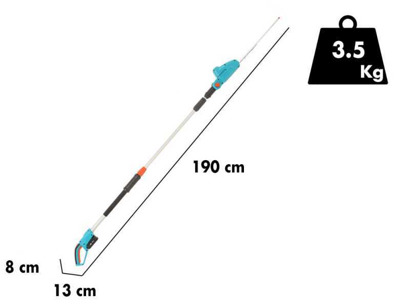 Elektrische Teleskop-Heckenschere, Gardena THS 42/18V P4 Ready To Use Set 42 cm Lithium-Ionen-Akku 18V-2,5Ah , Messer 42 cm