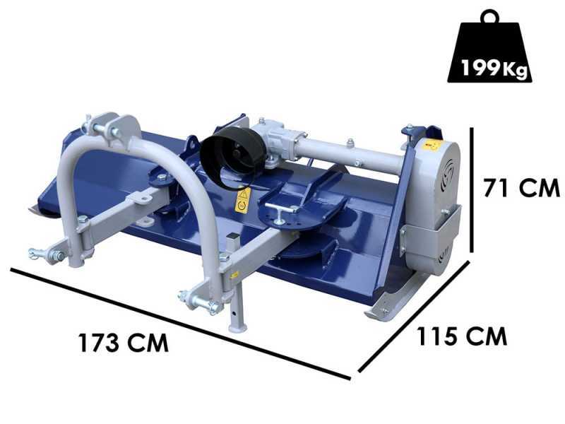 Mulcher BullMach ERMES 155 S f&uuml;r Traktoren der leichten Baureihe mit manueller Verschiebung-