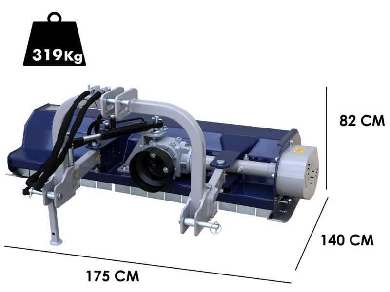 Mulcher der mittleren Baureihe mit hydraulischer Verschiebung f&uuml;r Traktoren - BullMach MAIA 155 SH