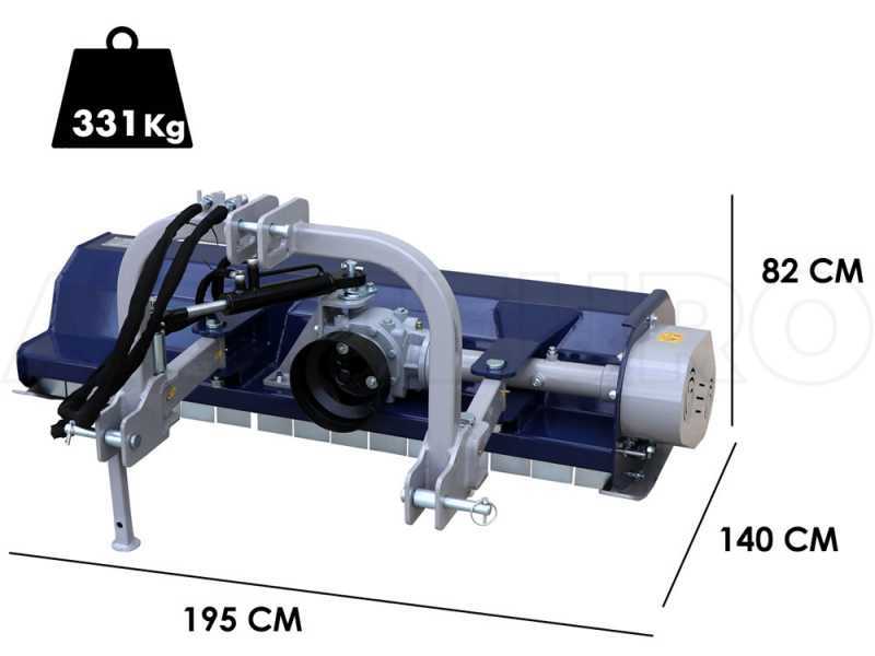 Mulcher f&uuml;r Traktoren der mittleren Baureihe mit hydraulischer Verschiebung - BullMach MAIA 175 SH