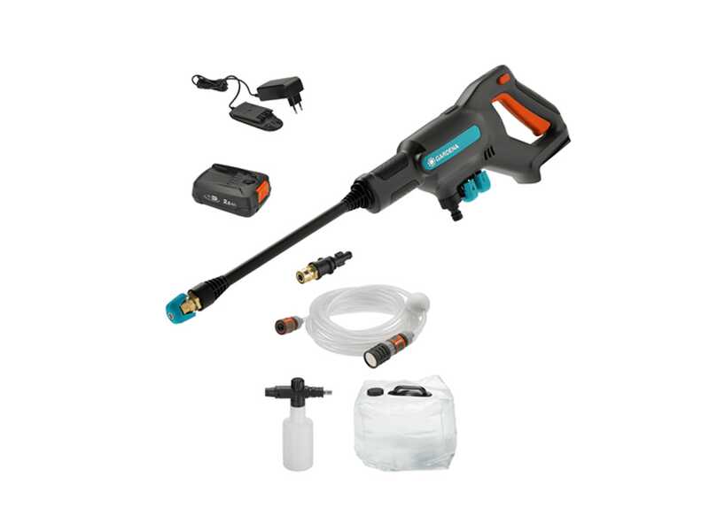 Gardena AcquaClean 24/18V Lithium  Hochdruckreiniger-Pistole - mit 2.5A Lithium-Akku