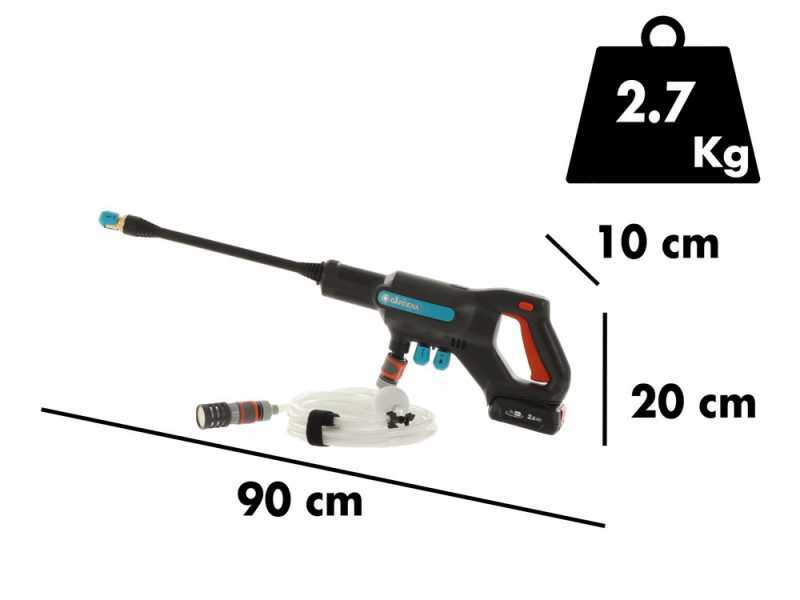 Hochdruckreiniger-Pistole  Gardena AcquaClean 24/18V Lithium mit 2.5A Batterie