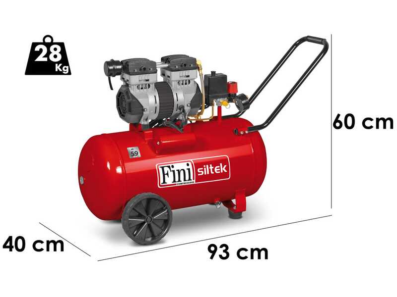 Fini Siltek 50 - Elektrischer Kompressor - 50 l Tank - 8 Bar Betriebsdruck