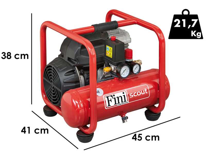 Fini Scout 6/244 - Tragbarer elektrischer kompakter Kompressor - Motor 1.5PS - 8 bar