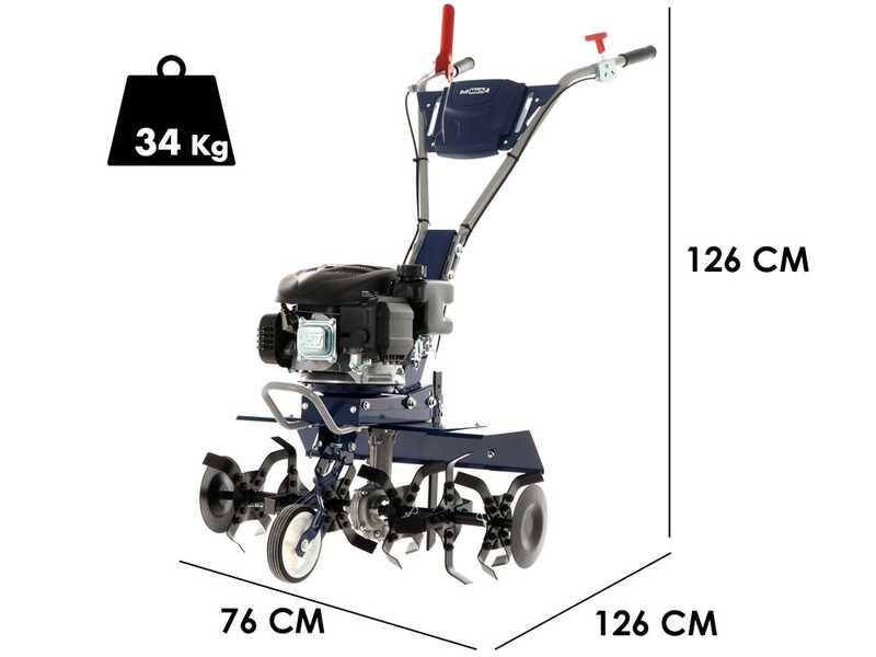 Motorhacke BullMach FLORA 60 mit 4-Takt-Loncin-OHVBenzinmotor, 139 ccm