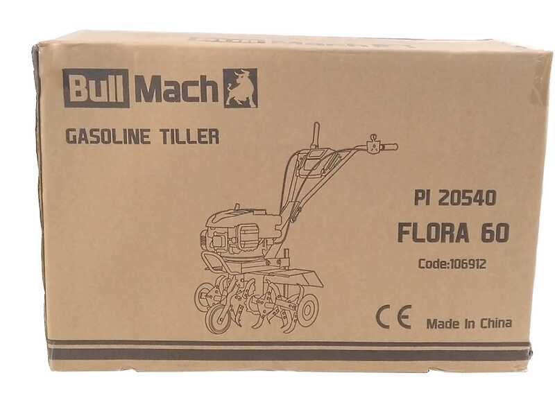 Motorhacke BullMach FLORA 60 mit 4-Takt-Loncin-OHVBenzinmotor, 139 ccm