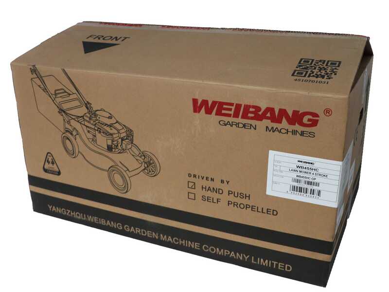 Rasenm&auml;her Weibang WB455HCOP - Benzinmotor mit 139 cm&sup3; Hubraum - Schnittbreite 45cm