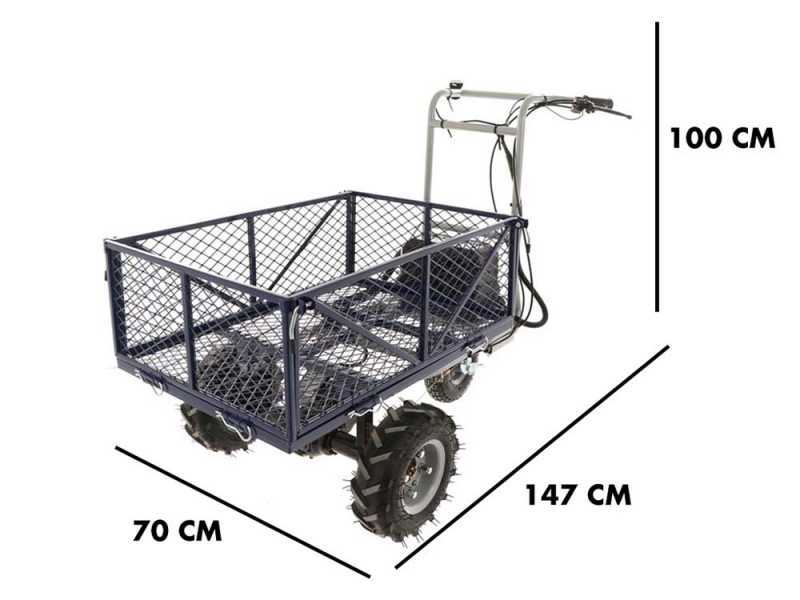 Akku Schubkarre auf R&auml;der BullMach Helios 230 O mit 2 Akkus 48V 2Ah