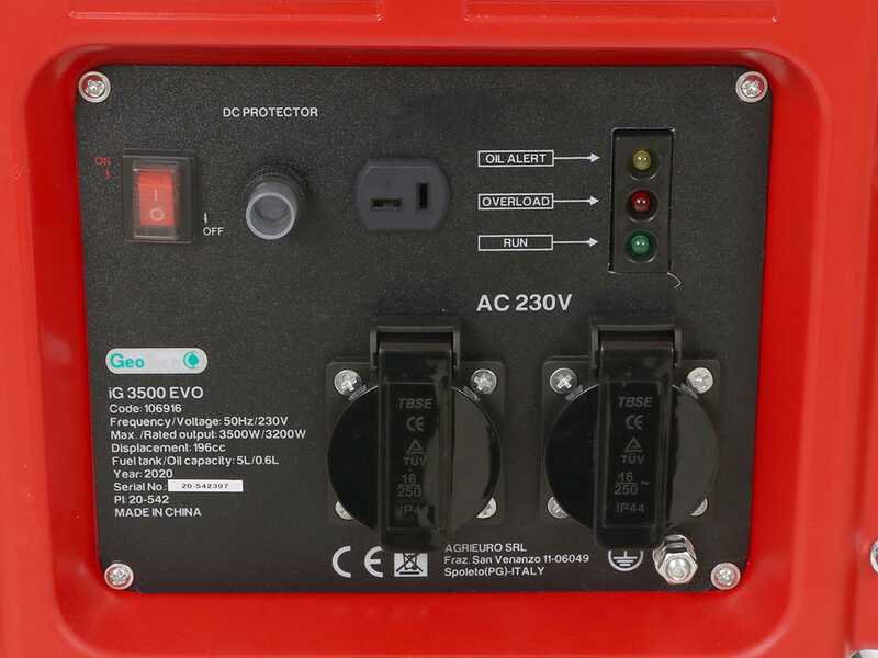 Geotech iG 3500 EVO - Benzin Inverter-Stromerzeuger 3.5 kW - Dauerleistung 3.2 kW - 230V