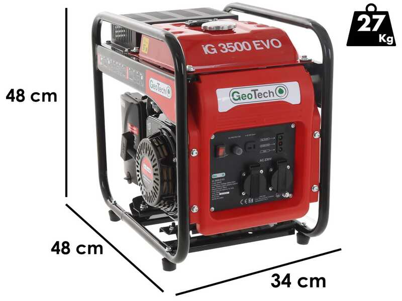 Geotech iG 3500 EVO - Benzin Inverter-Stromerzeuger 3.5 kW - Dauerleistung 3.2 kW - 230V