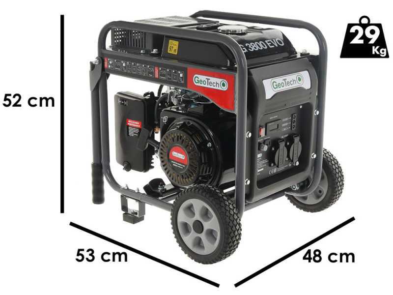 Geotech iG 3800 EVO - Benzin Inverter-Stromerzeuger auf R&auml;dern 3.8 kW - Dauerleistung 3.5 kW - 230V
