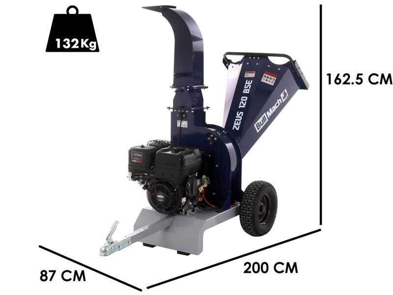 BullMach ZEUS 120 BSE - Professioneller Benzinh&auml;cksler  - Motor B&amp;S XR2100 13.5 PS mit E-Starter