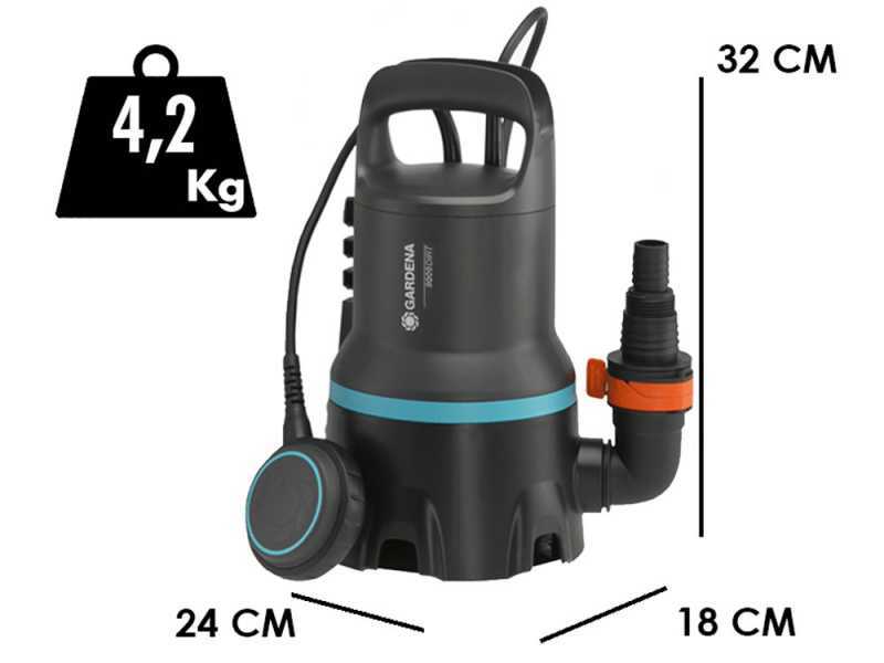 Schmutzwasser-Tauchpumpe  Gardena 9000 - art. 9040-20 - aus rostfreiem Stahl