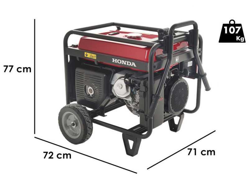 Honda EM 5500CXS - Benzin-Stromerzeuger mit R&auml;dern und AVR-Regelung 5.5 kW - Dauerleistung 5 kW - 230V + ATS