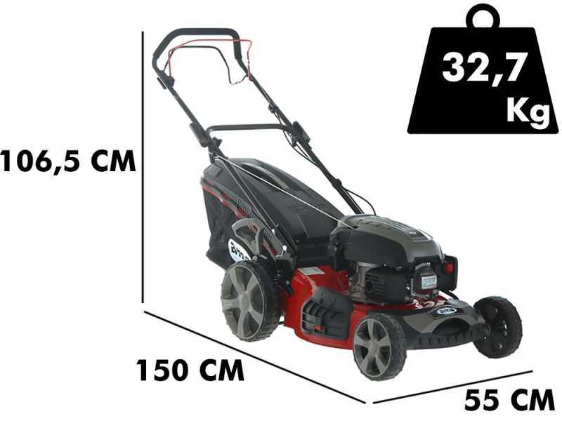 Rasenm&auml;her mit Radantrieb Ama TRX 511 - 4in1: Auffangen in Fangkorb, Mulching, Seiten- und Heckauswurf