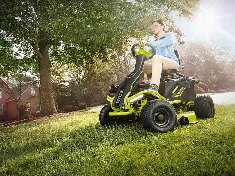 Akku-Rasentraktor Ryobi RM480E - Mulchfunktion- Seitenauswurf - 4x12V Bleiakku
