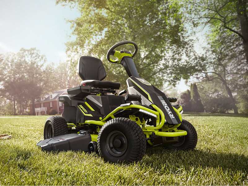 Akku-Rasentraktor Ryobi RM480E - Mulchfunktion- Seitenauswurf - 4x12V Bleiakku