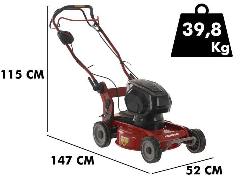 Akku-Rasenm&auml;her mit Radantrieb und Mulchfunktion Weibang WB462SEM - 120V/4Ah Akku