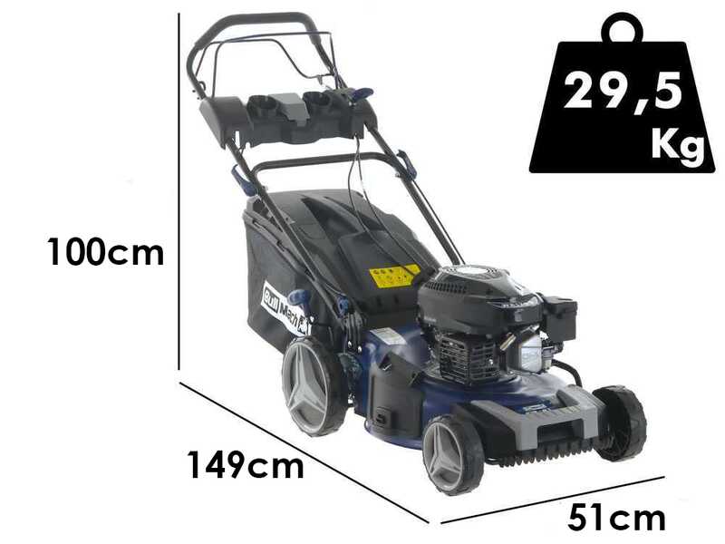 Rasenm&auml;her mit Antrieb BullMach ECTOR - 46 S 4 in 1 - Motor 170 ccm