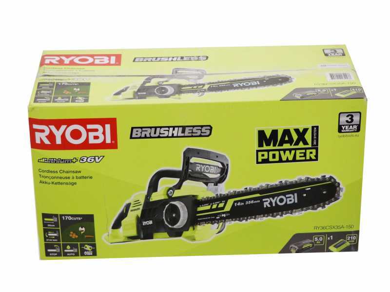 Ryobi RY36CSX35A-150 - Akku-Kettens&auml;ge 36V 5Ah - Schwertl&auml;nge 35cm