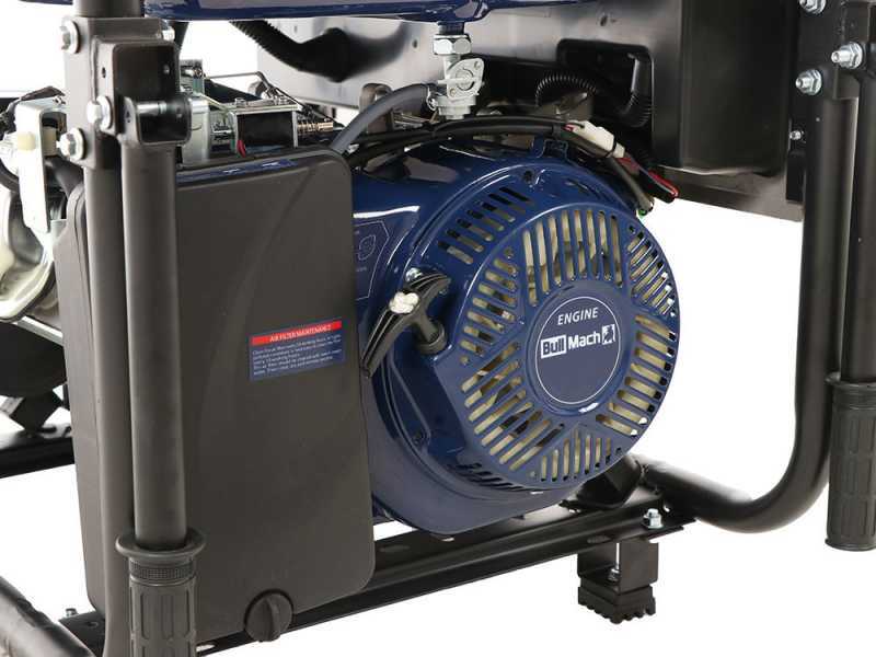 BullMach AMBRA 6500-3 - Benzin-Stromerzeuger auf R&auml;dern mit AVR-Regelung 5.5 kW - Dauerleistung 5 kW - 400V