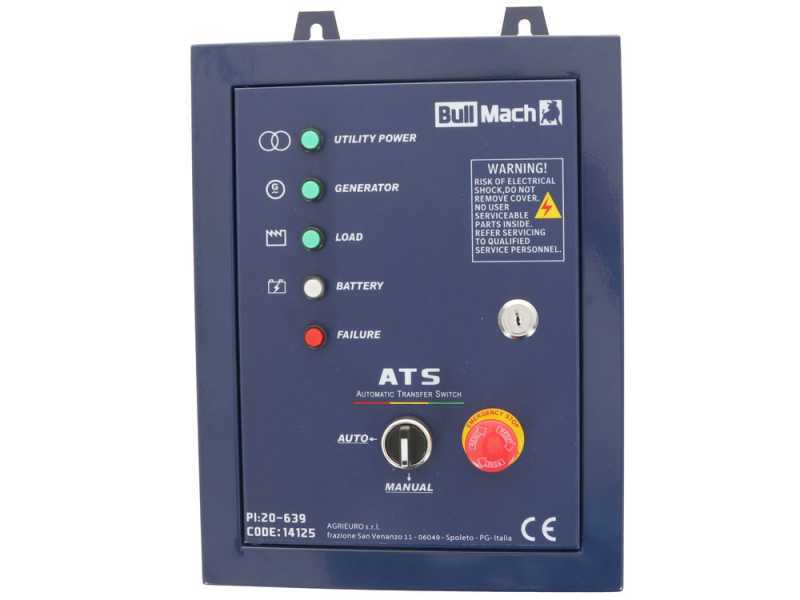 BullMach AMBRA 12000 E-3 - Benzin-Stromerzeuger mit R&auml;dern 8.5 kW - Dauerleistung 7.8 kW - 400V + ATS
