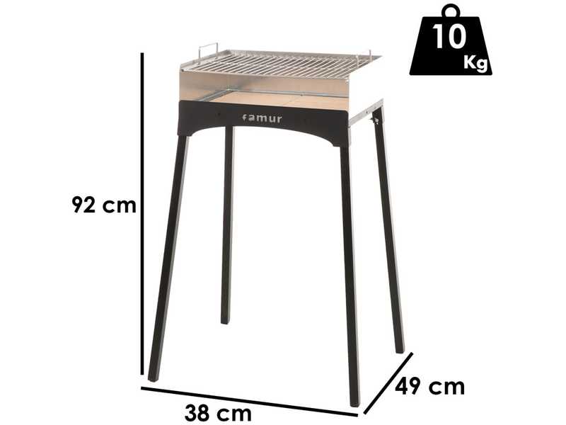 Famur BK6 Life Camping-Holzkohlegrill - Chromgitter 48x36 cm
